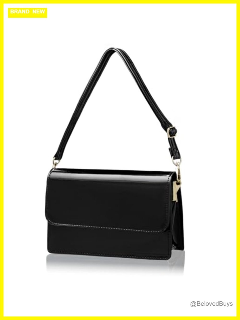 Evening Bag Clutch Purse, Sparkling Envelope Handbag, Patent Leather,